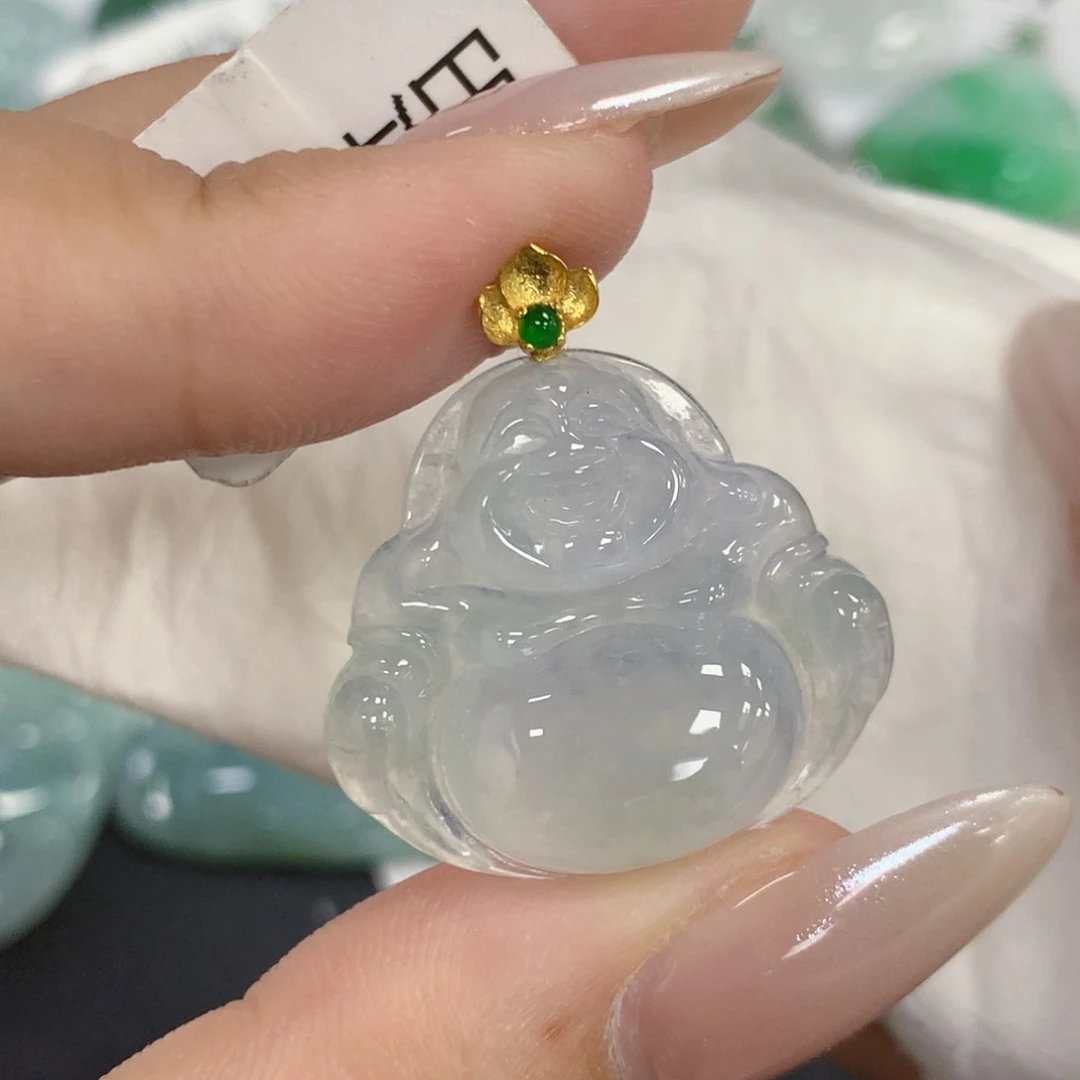颈饰18K金镶嵌翡翠
