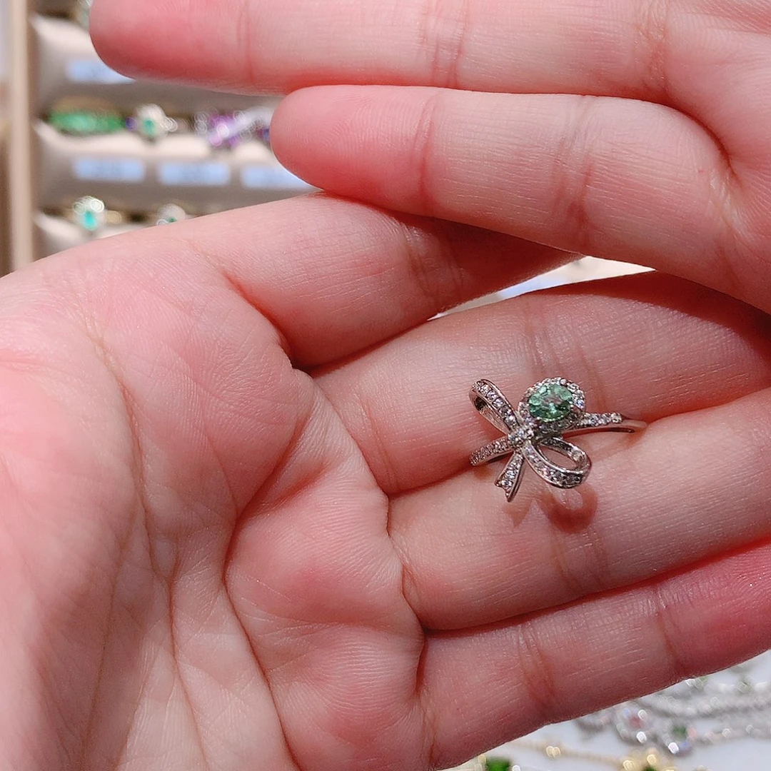 戒指蓝宝石银S925镶嵌