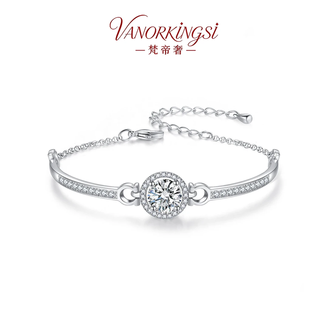 铜合金手链 梵帝奢 轻奢时尚百搭闪钻半镯手链 | FD115