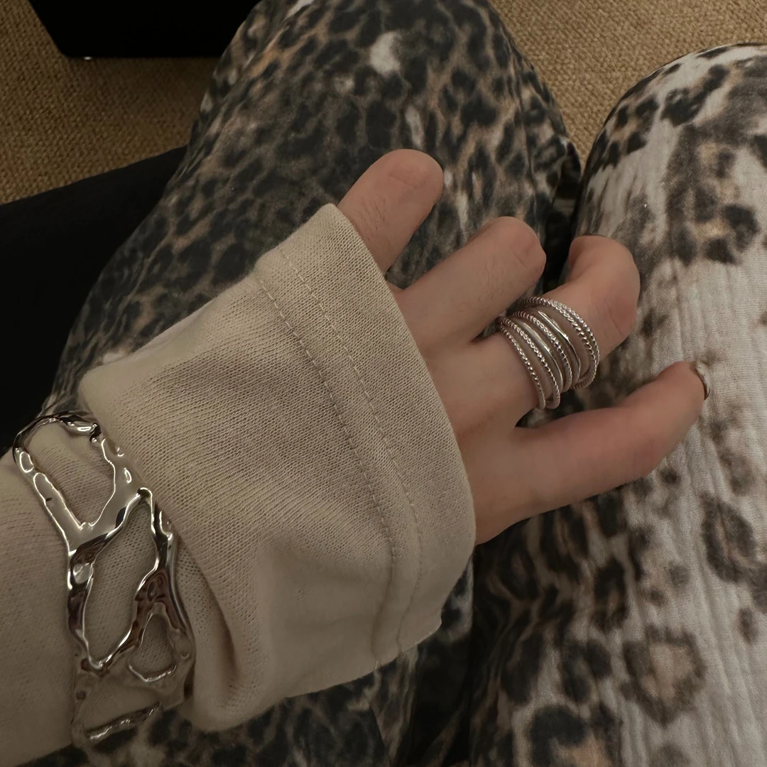 RYADAI SPAPK IN THE QUIET 925银戒指 ins设计师款多层镂空清冷