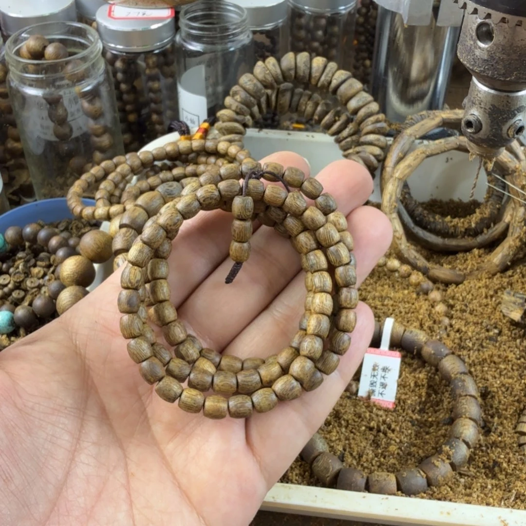 沉香沉香碎屑➕奇楠沉香千里香品种卡6多圈鼓珠