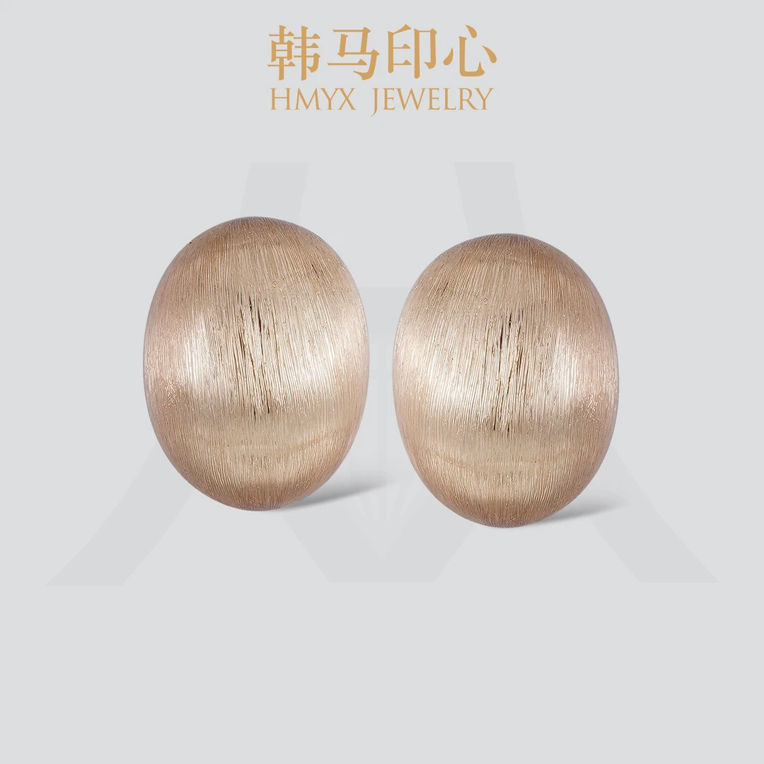 铜合金耳饰 手工拉丝时尚百搭耳钉耳饰法式欧美简约素款ins