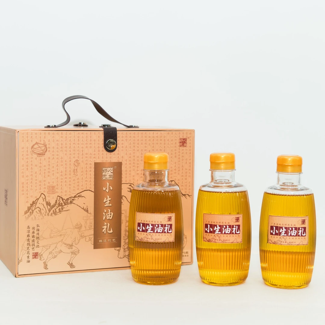 好心先生家乡味传统压榨一级现榨花生油”小生油礼“礼盒装456ml*3