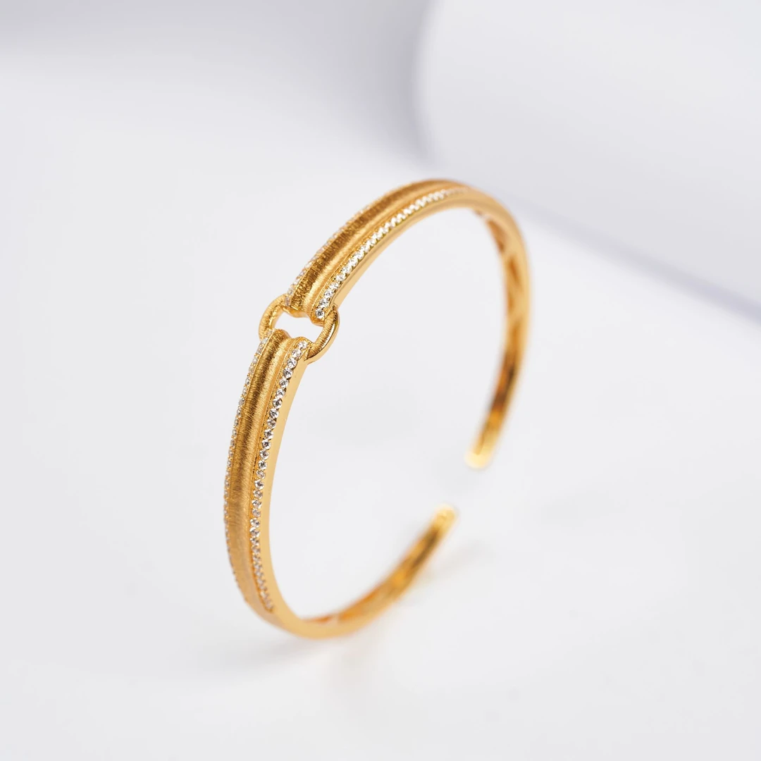 925银银制品 【玉总珠宝】925银元宝扣手镯女开口可调节CAN4150033