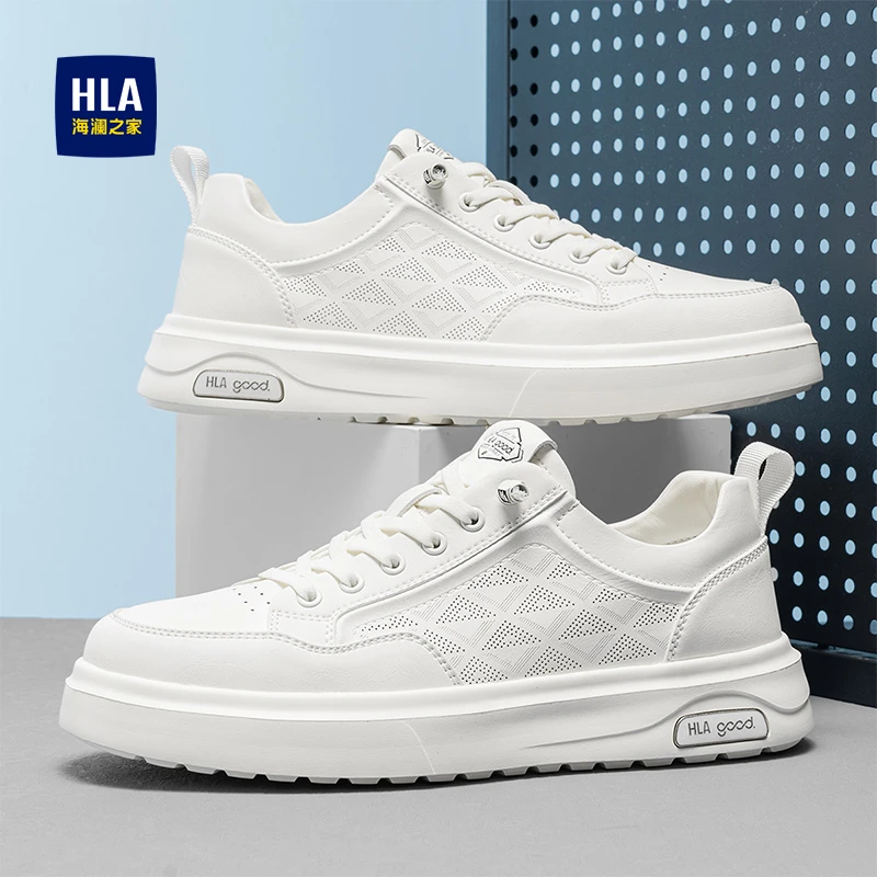 HLA/海澜之家2025冬季新款复古透气厚底经典轻奢低帮休闲男鞋F254