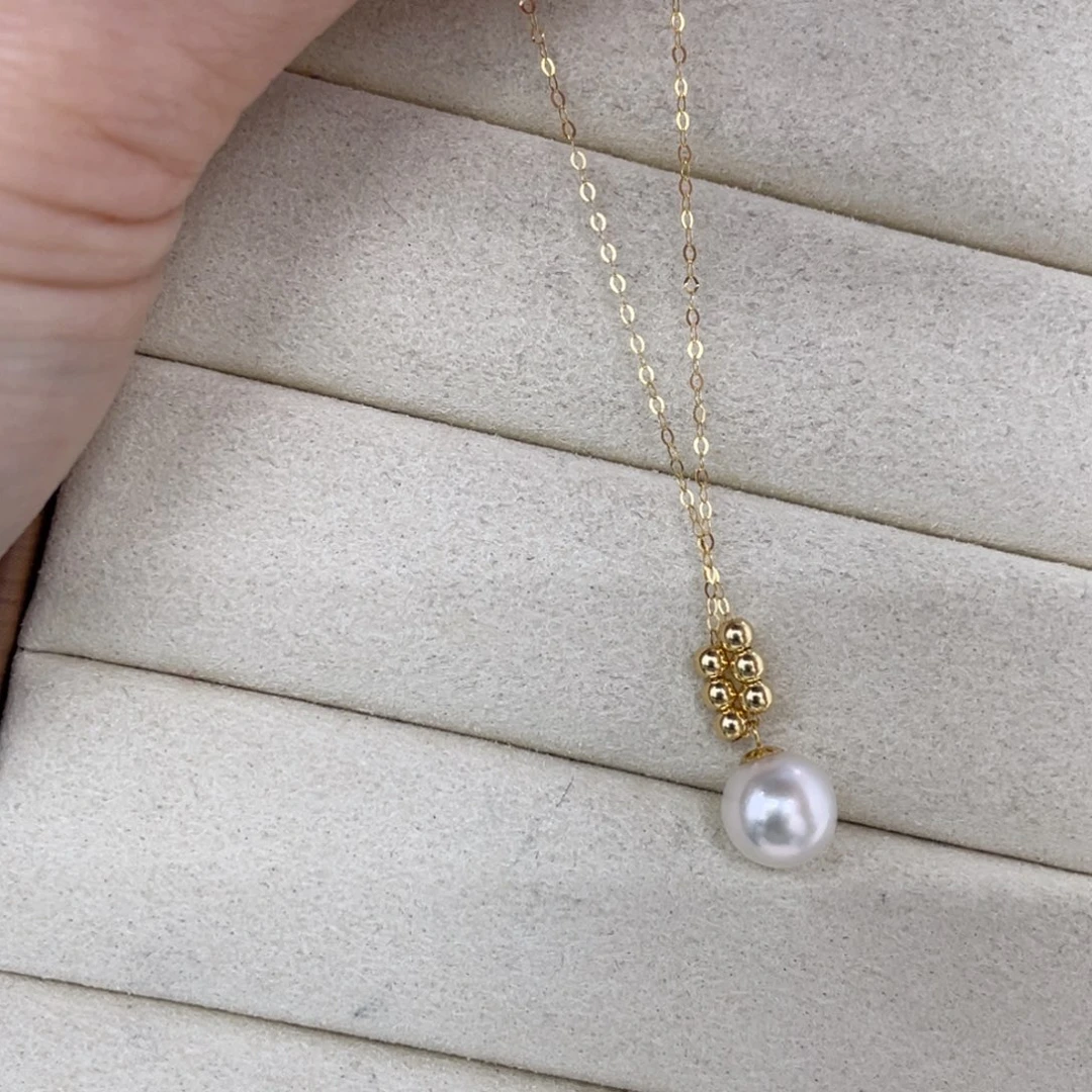 18K金镶嵌项链海水珍珠