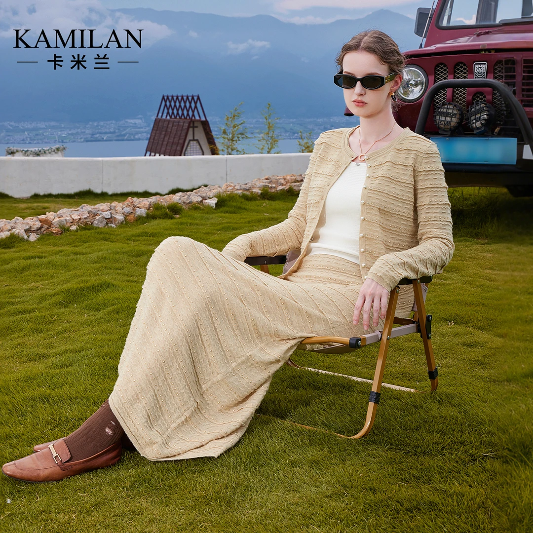 [羊毛]卡米兰法式包臀针织长裙女2025秋季新款绝美巨好看的半身裙