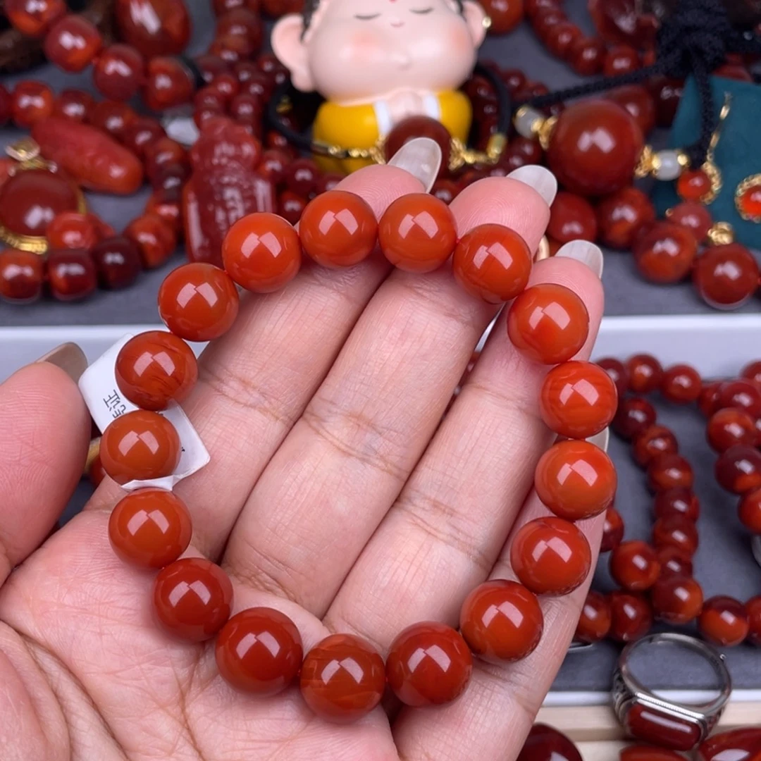 南红玛瑙未镶嵌其他11mm原款柿子红