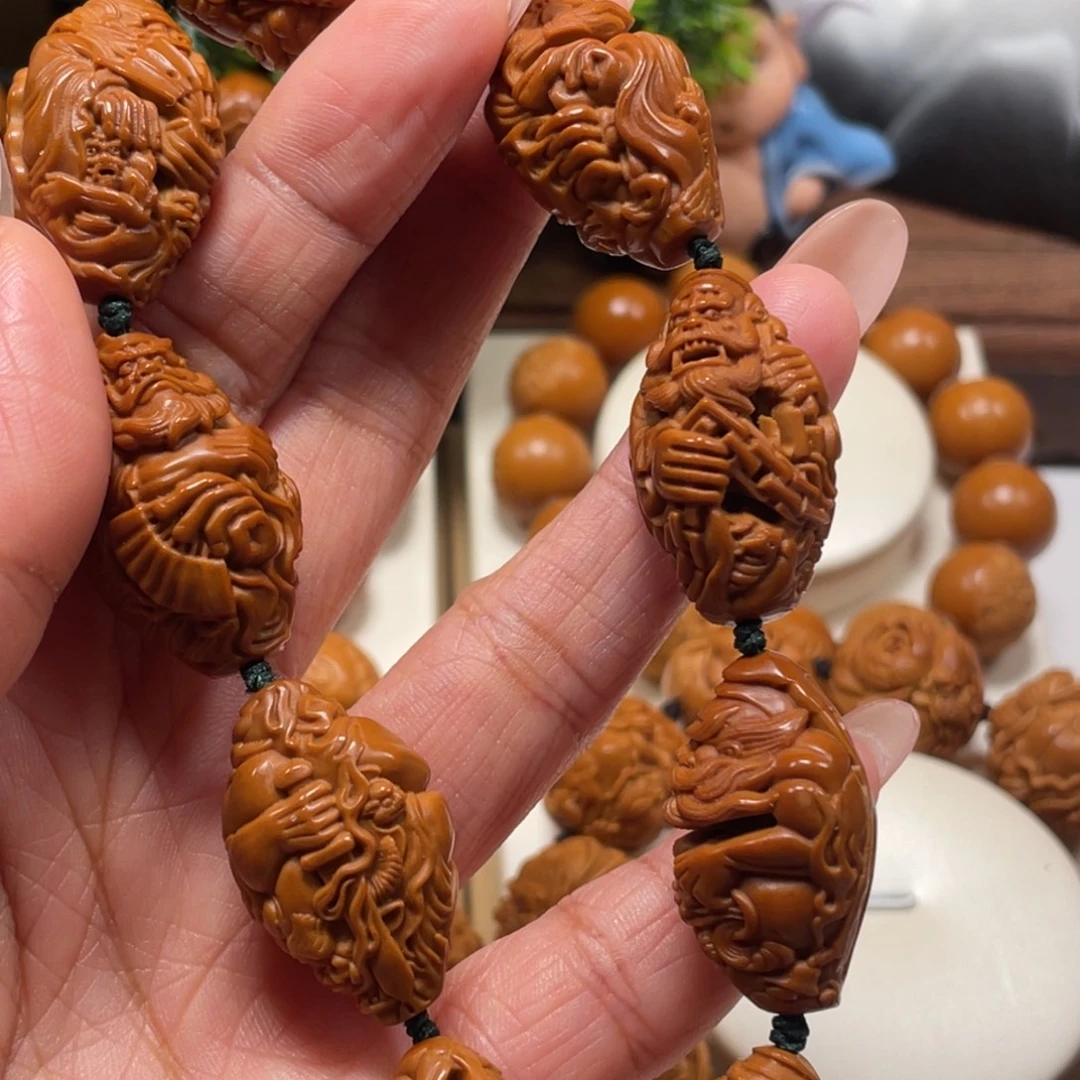 老料钟馗橄榄核手串