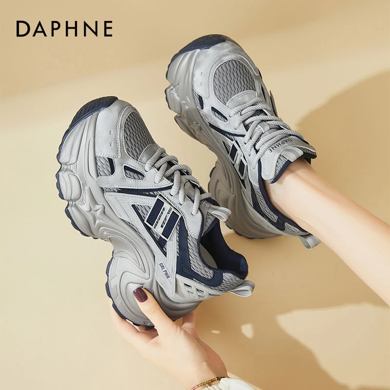 达芙妮厚底老爹鞋女款2025年秋季新款休闲运动鞋增高网面透气女鞋