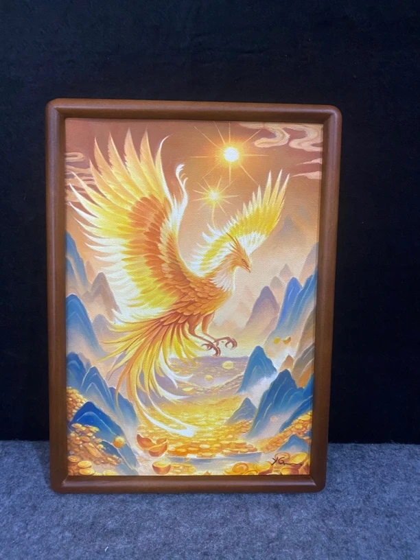 金风室内摆台胡桃木装裱装饰画摆饰品