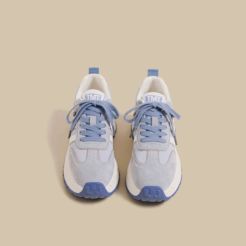 【DR官方正品】YUE'D'R 蓝色阿甘鞋女2025新款小个子增高厚底条纹