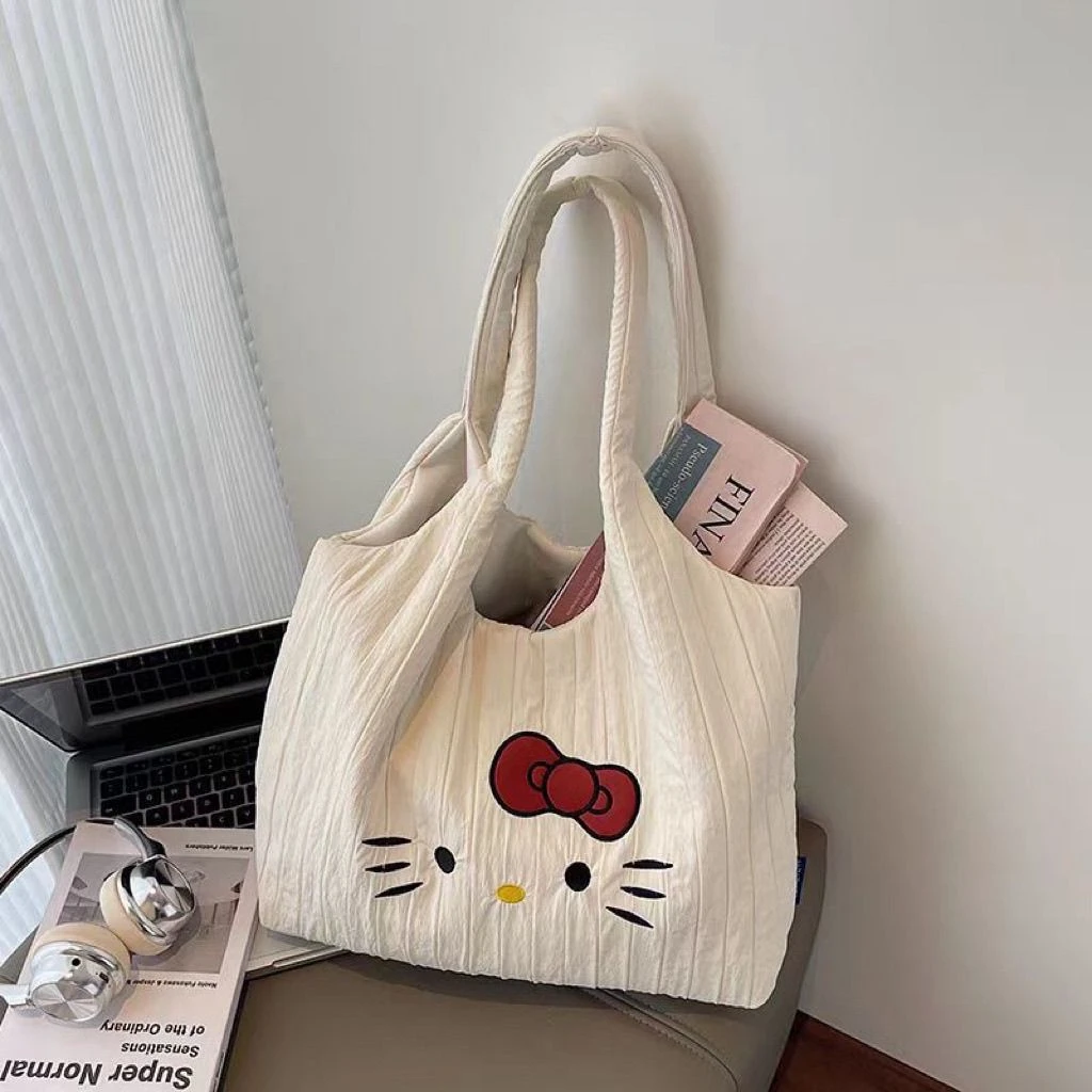 大容量单肩新款帆布包卡通休闲手提袋上班手提包