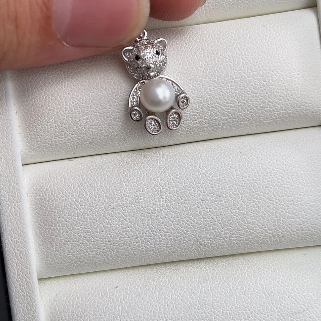 海水珍珠银S925镶嵌吊坠(不含链)