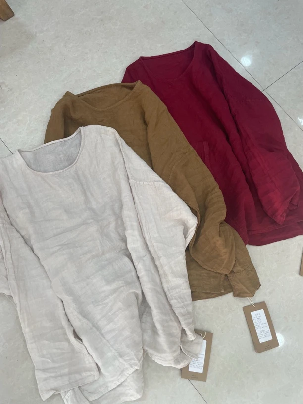 高定植物染色亚麻上衣 3586