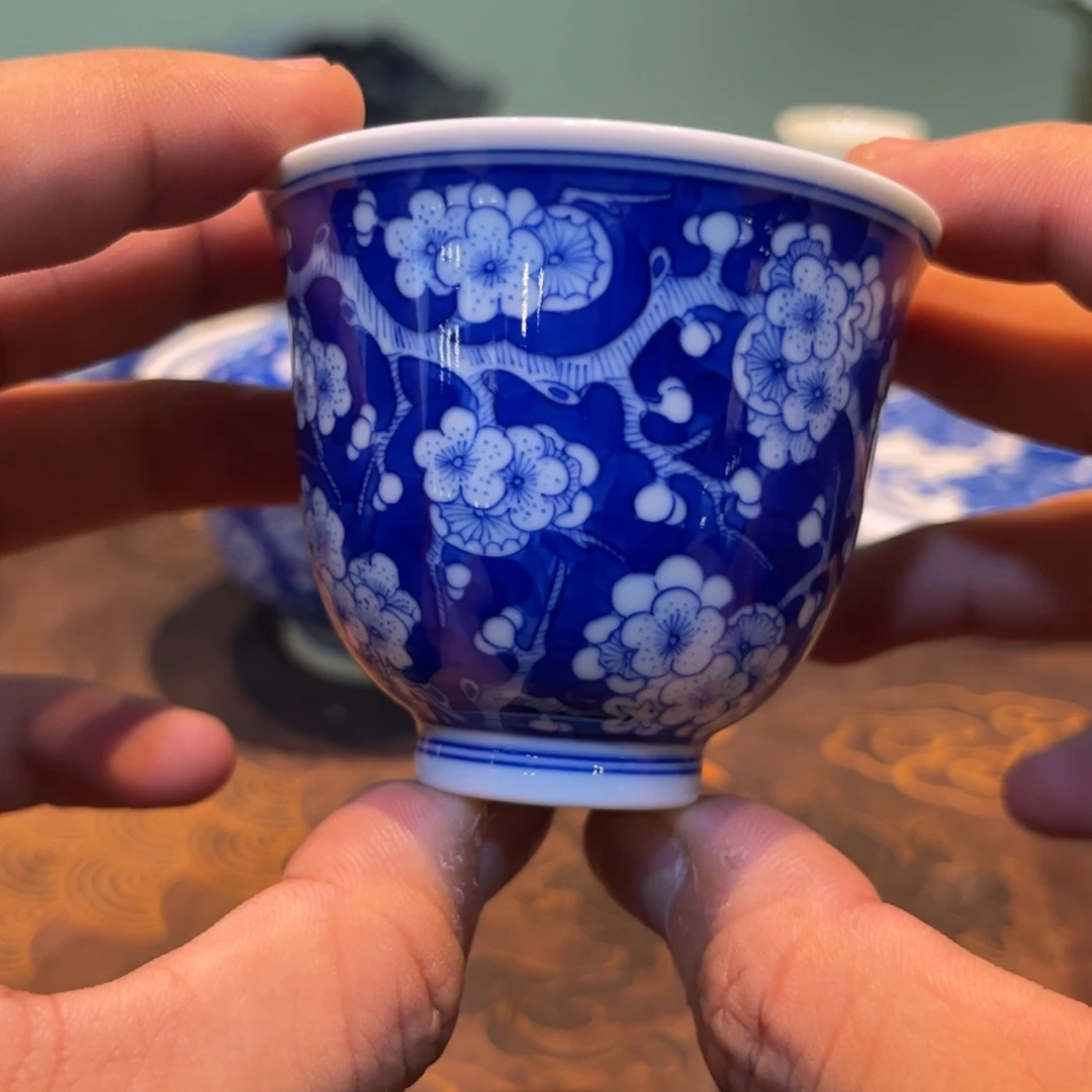 青花冰梅主人杯一只