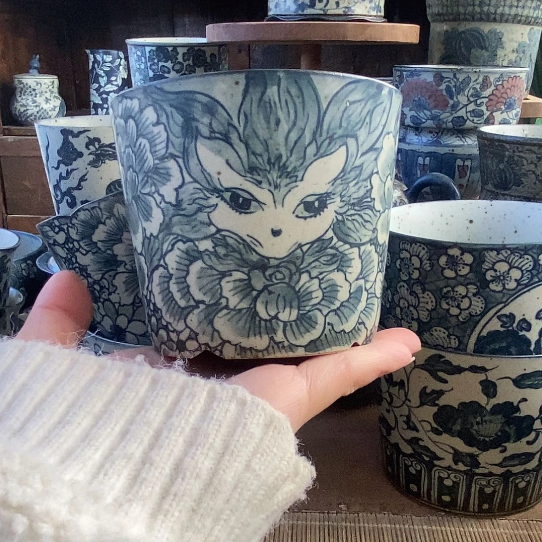 陶手工手绘青花高温陶瓷
