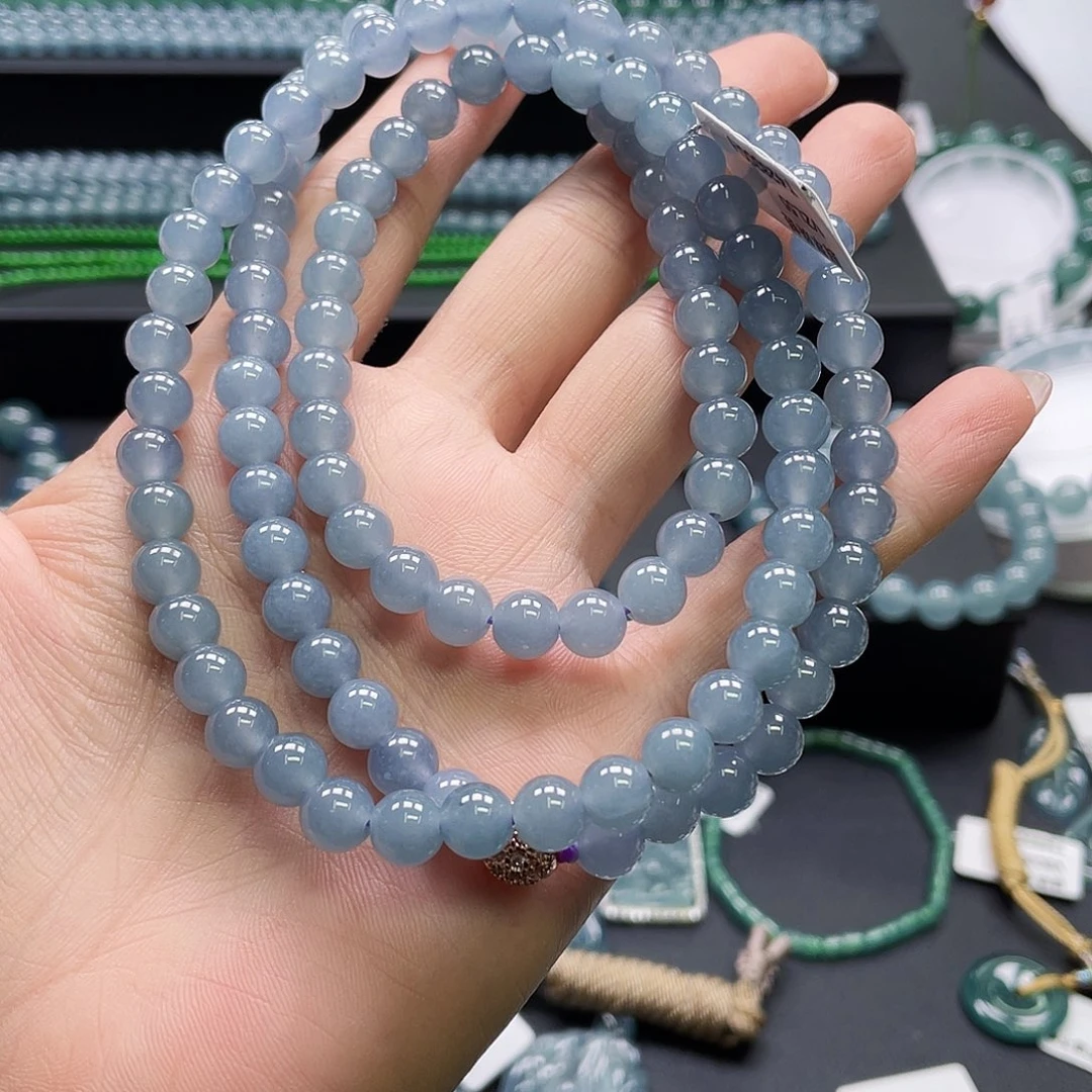 翡翠未镶嵌颈饰卡7项链