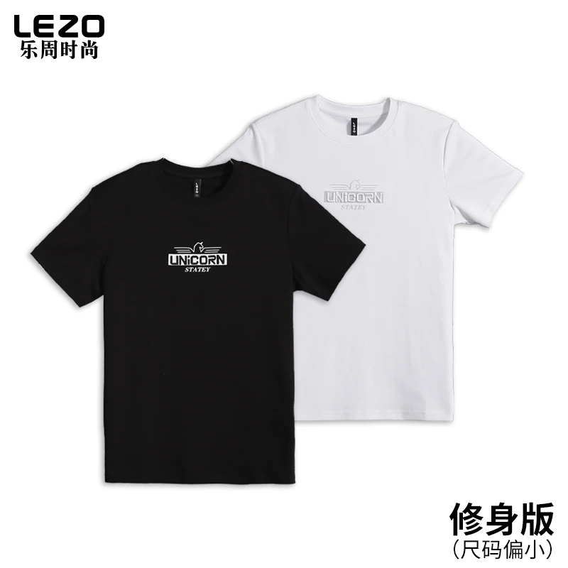LEZO乐周时尚男装短袖圆领T恤L25234219
