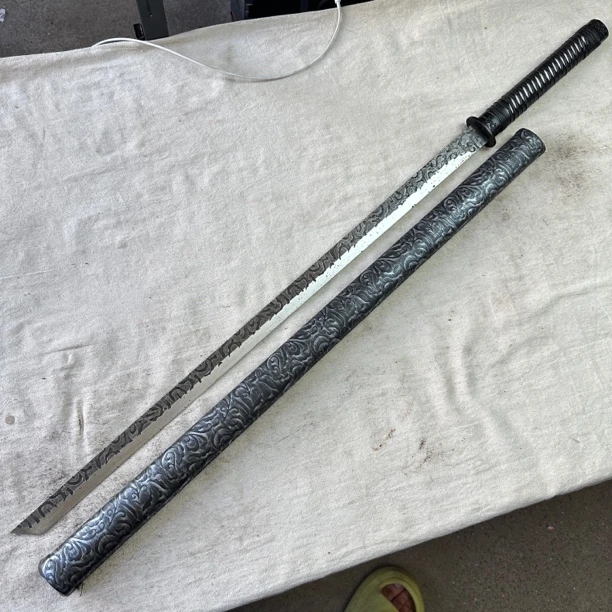 2181 龙泉昊天宝剑高猛钢唐横刀包皮鞘未开刃