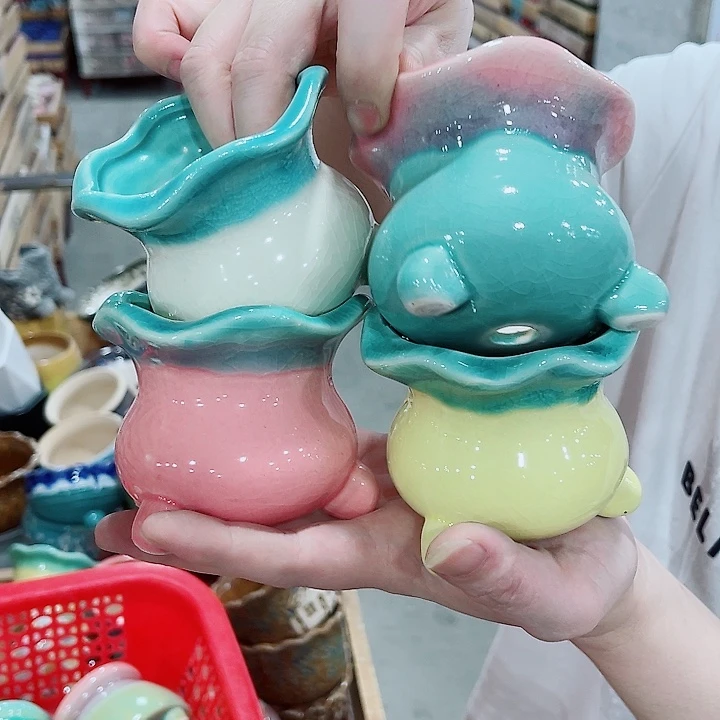 有孔，凑10元包邮陶瓷花盆发货！