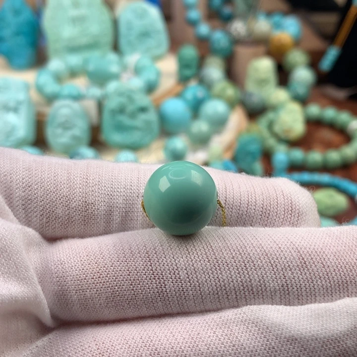 绿松石未镶嵌珠宝奇石14.5mm