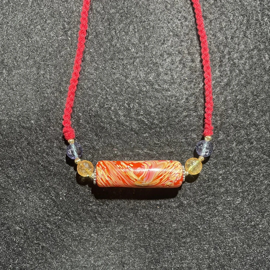 【古珠】创汇红琉璃吊坠2410060091