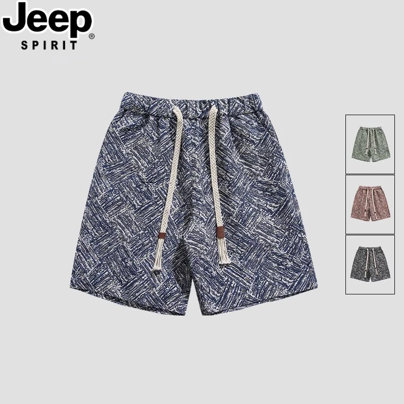 JEEPSPIRIT吉普夏季休闲花短裤男士百搭夏威夷沙滩五分裤子男装