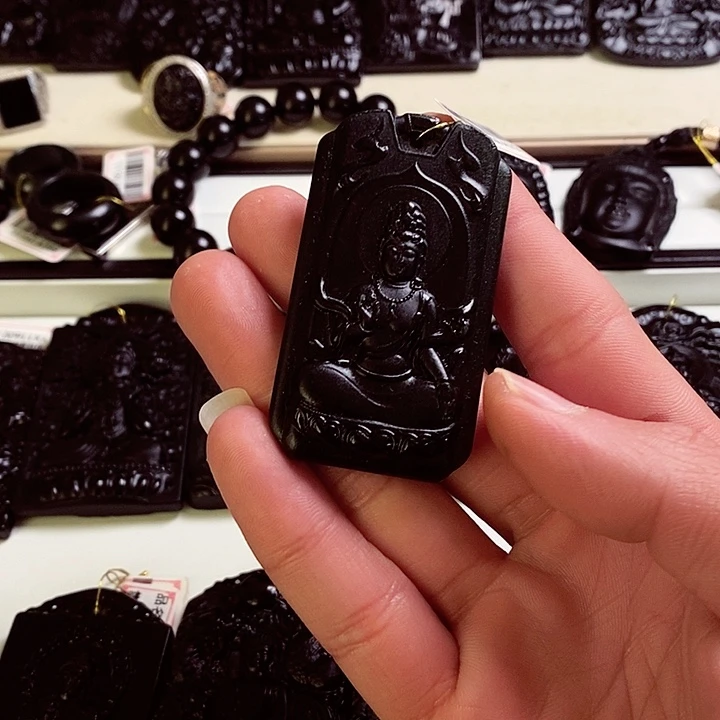 天然缅料a货 钢琴黑 观音