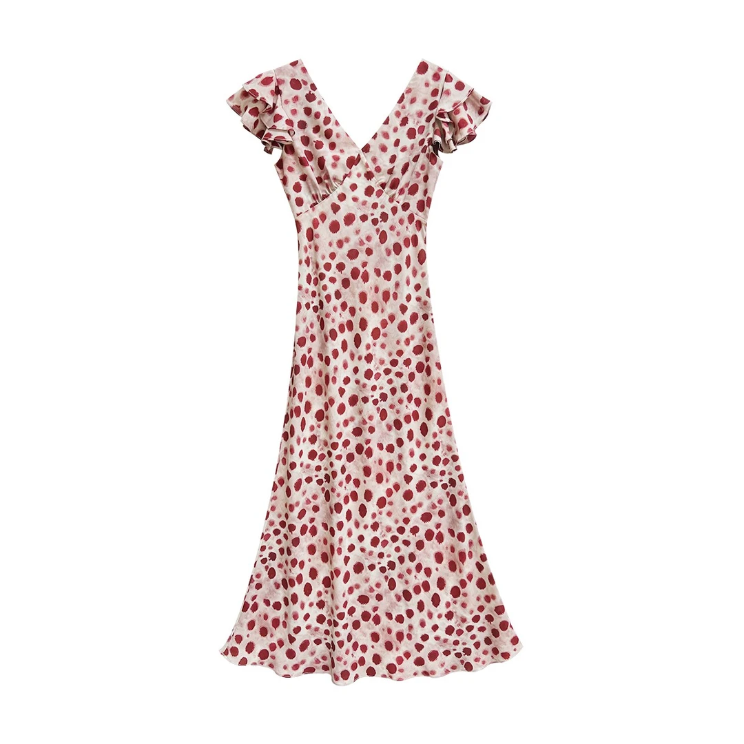 红波点晕染真丝连衣裙TX05QZ0341