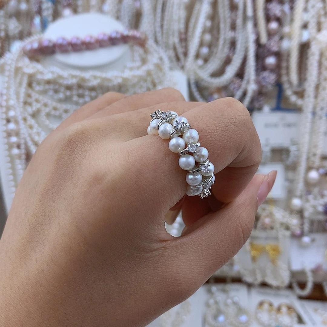 项链银S925镶嵌淡水珍珠