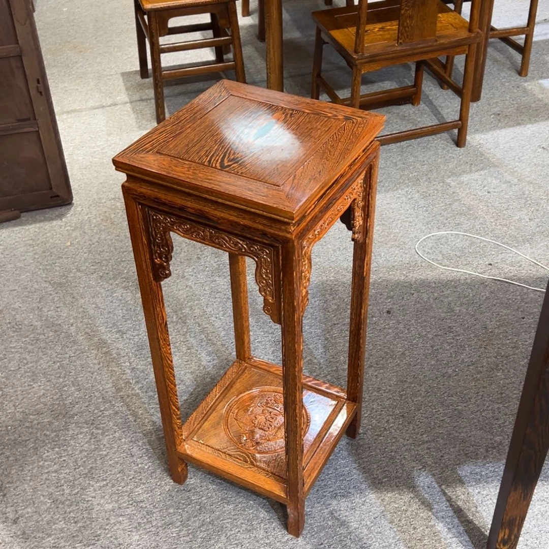成套家具鸡翅木类鸡翅木花架一对32/32.80
