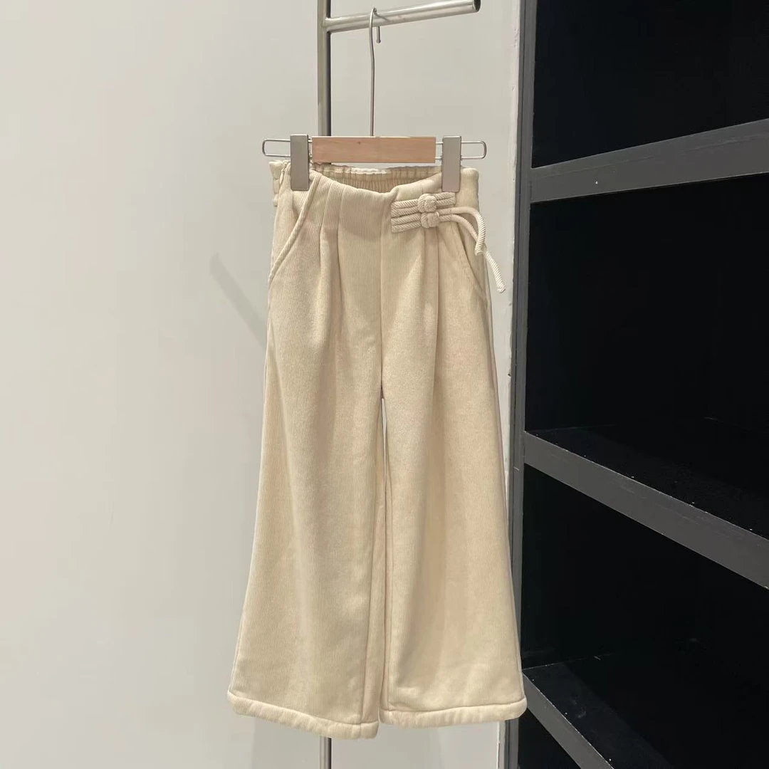 秋冬女童灯芯绒裤子杏色 5582宸系