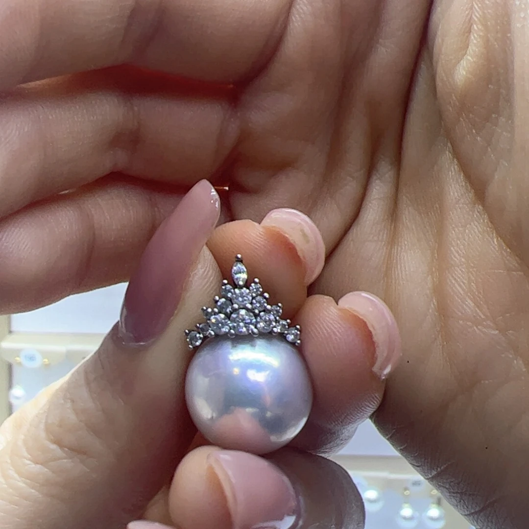 淡水珍珠吊坠(赠链)银S925镶嵌