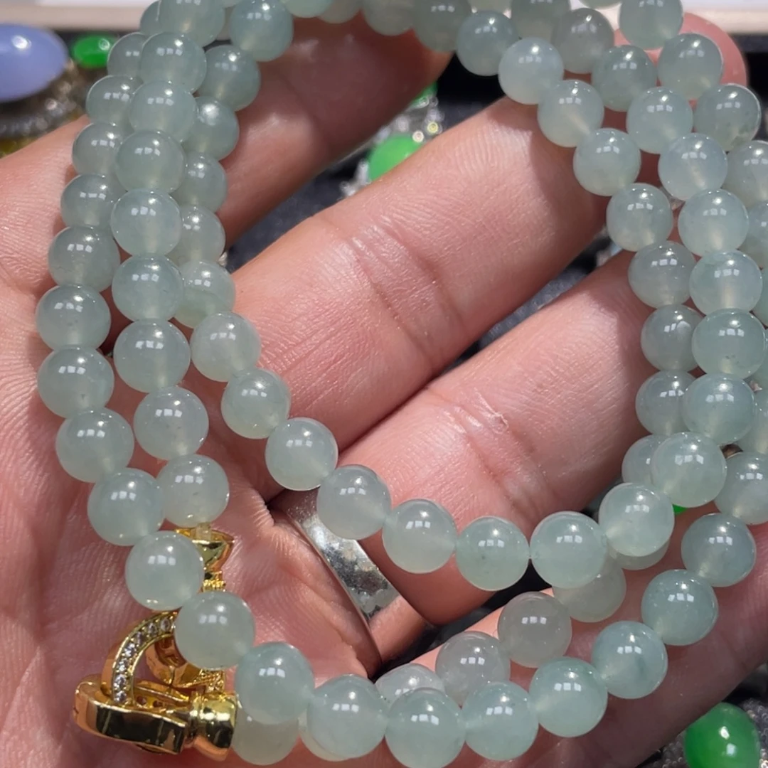 翡翠裸石冰晴珠串卡6➕