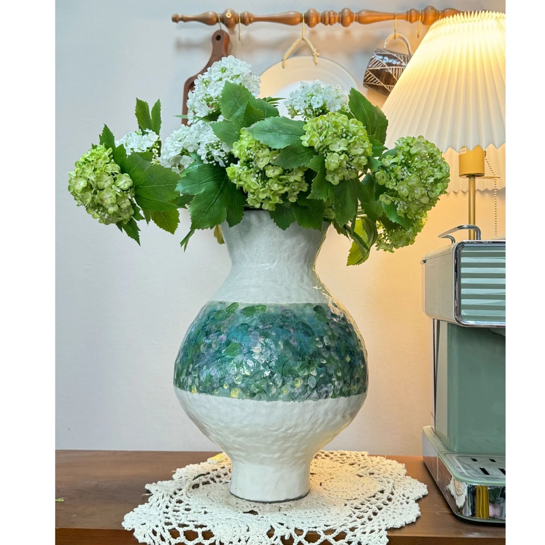 景德镇手绘艺术感花瓶大号（暮光森林）（口13cm 高33cm）