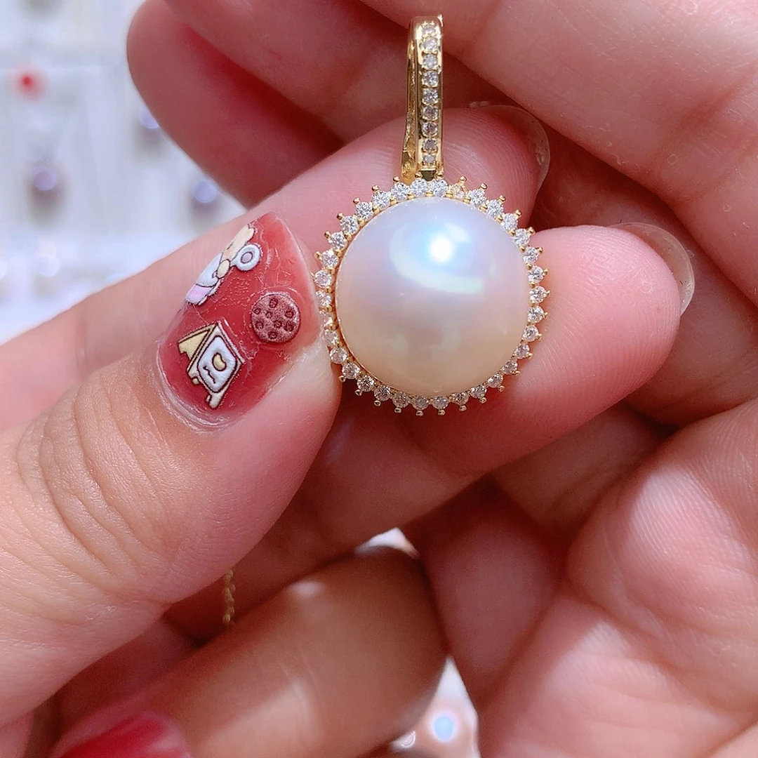 淡水珍珠未镶嵌吊坠(赠链)CC14.5m m