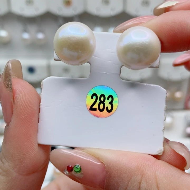 银S925镶嵌淡水珍珠耳饰12➕