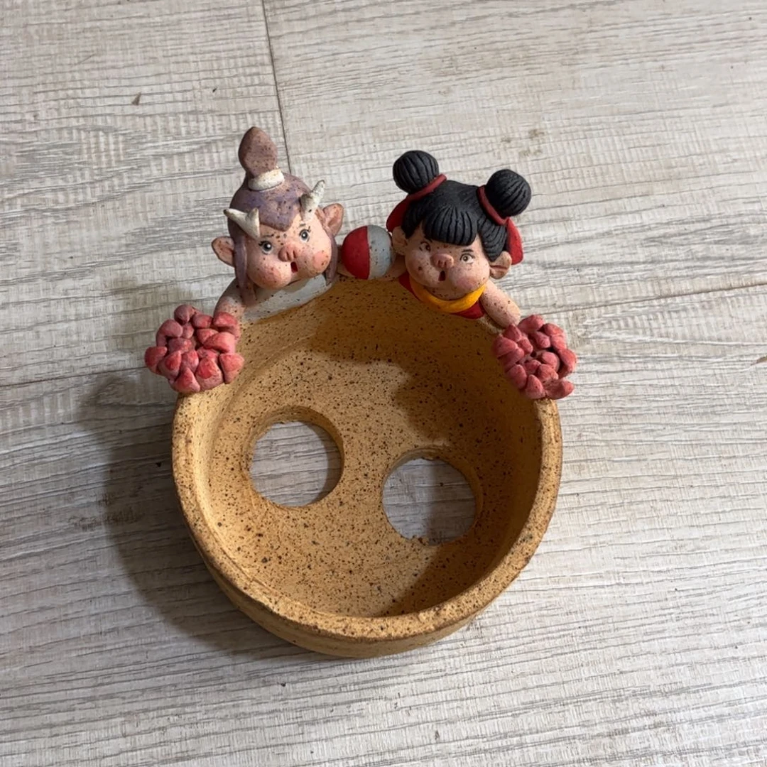 泥塑陳****n古镇炻陶花盆