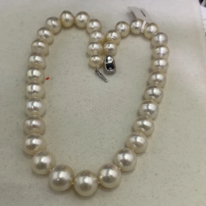 未镶嵌项链海水珍珠10-14.6mm干枯澳串链