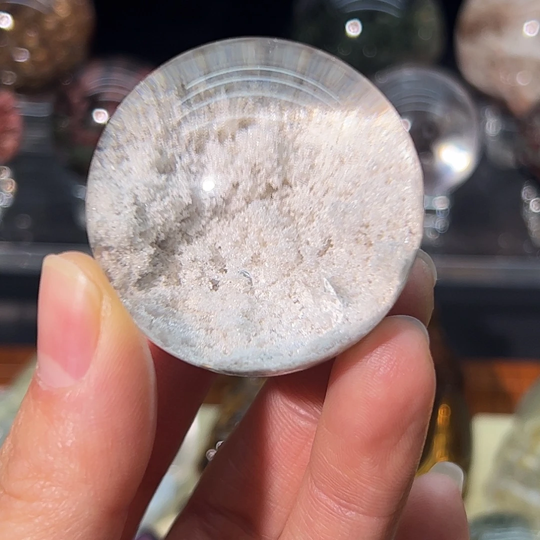 水晶珠宝半成品未镶嵌巴西白幽灵41.2mm