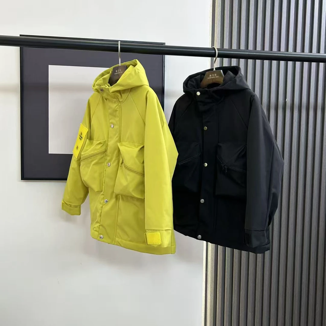 儿童加绒加厚大口袋连帽保暖外套Y1555