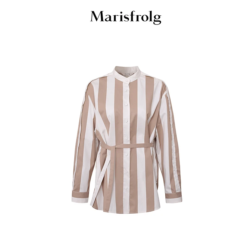 【商场同款新品】Marisfrolg/玛丝菲尔百搭经典条纹衬衫A1AY10039
