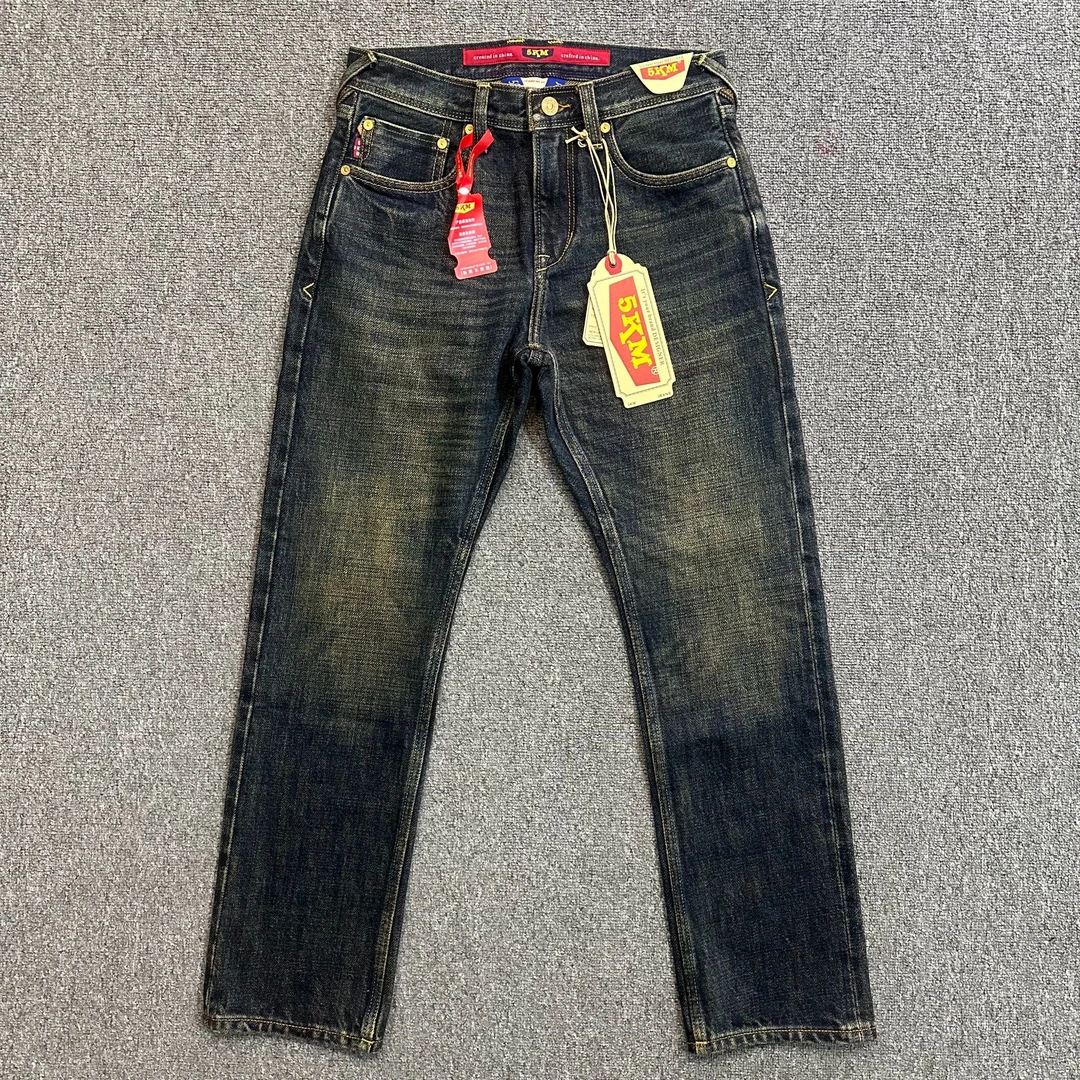 KM8026赤耳丹宁牛仔裤秋冬新款男士超重磅20盎司501版型直筒裤