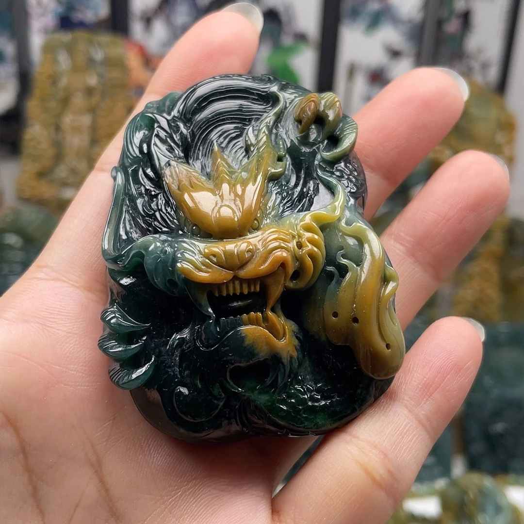 翡翠未镶嵌颈饰天然翡翠a货龙
