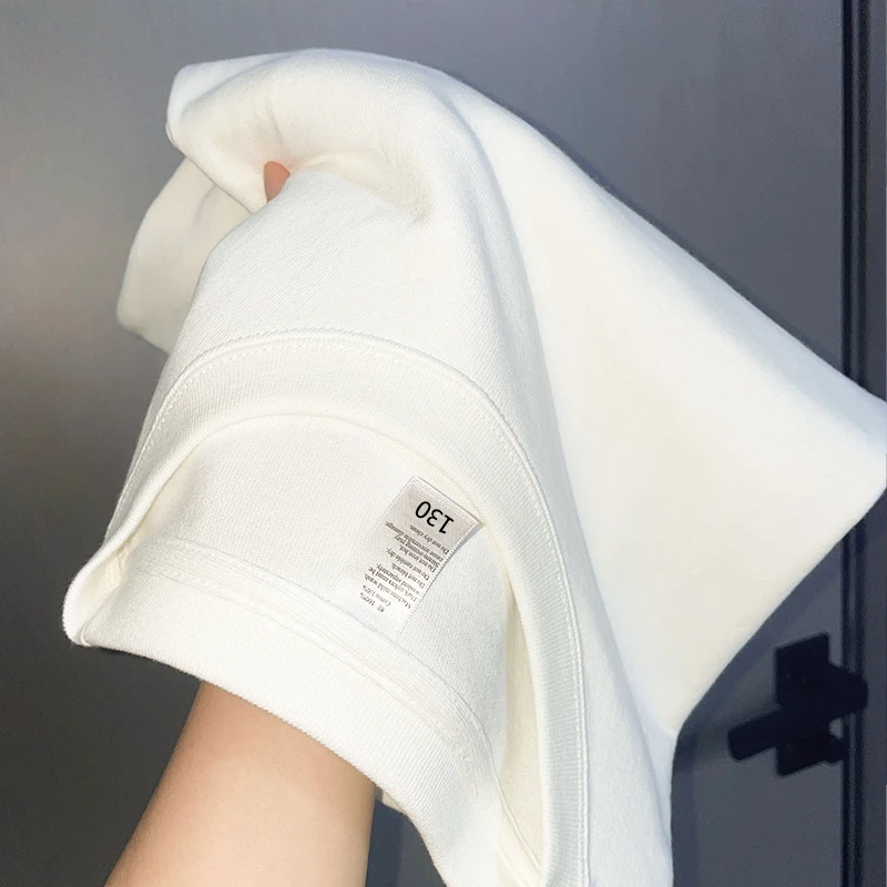 新疆长绒棉380g重磅儿童短袖T恤白色夏季纯棉打底衫圆领上衣童装