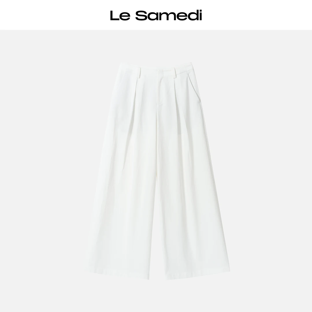 Le Samedi【歌剧院Pro】斜纹莱赛尔棉 Smart Casual立体对褶阔腿裤