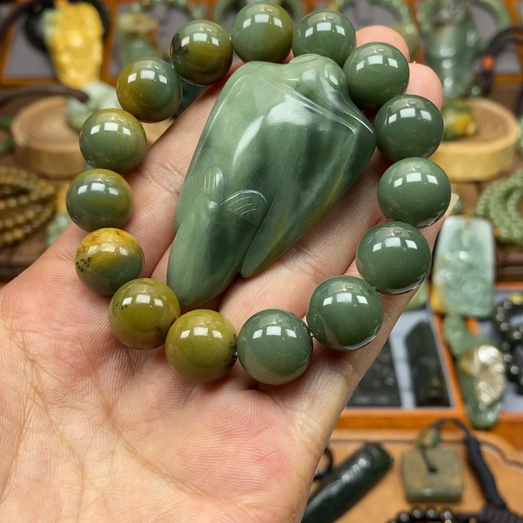 岫岩河磨玉（透闪石质玉）未镶嵌手链
