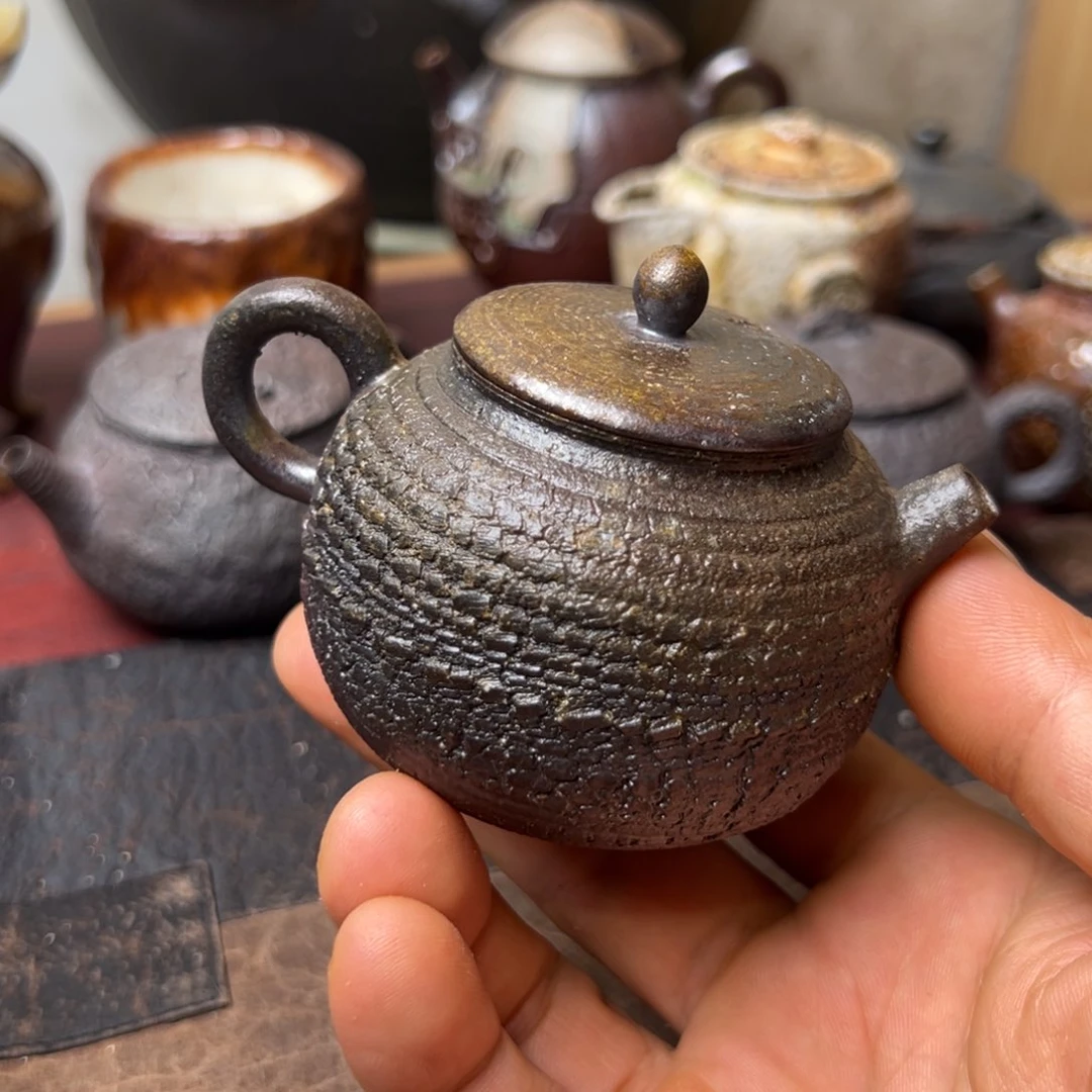 柴烧爆裂纹高温正把壶