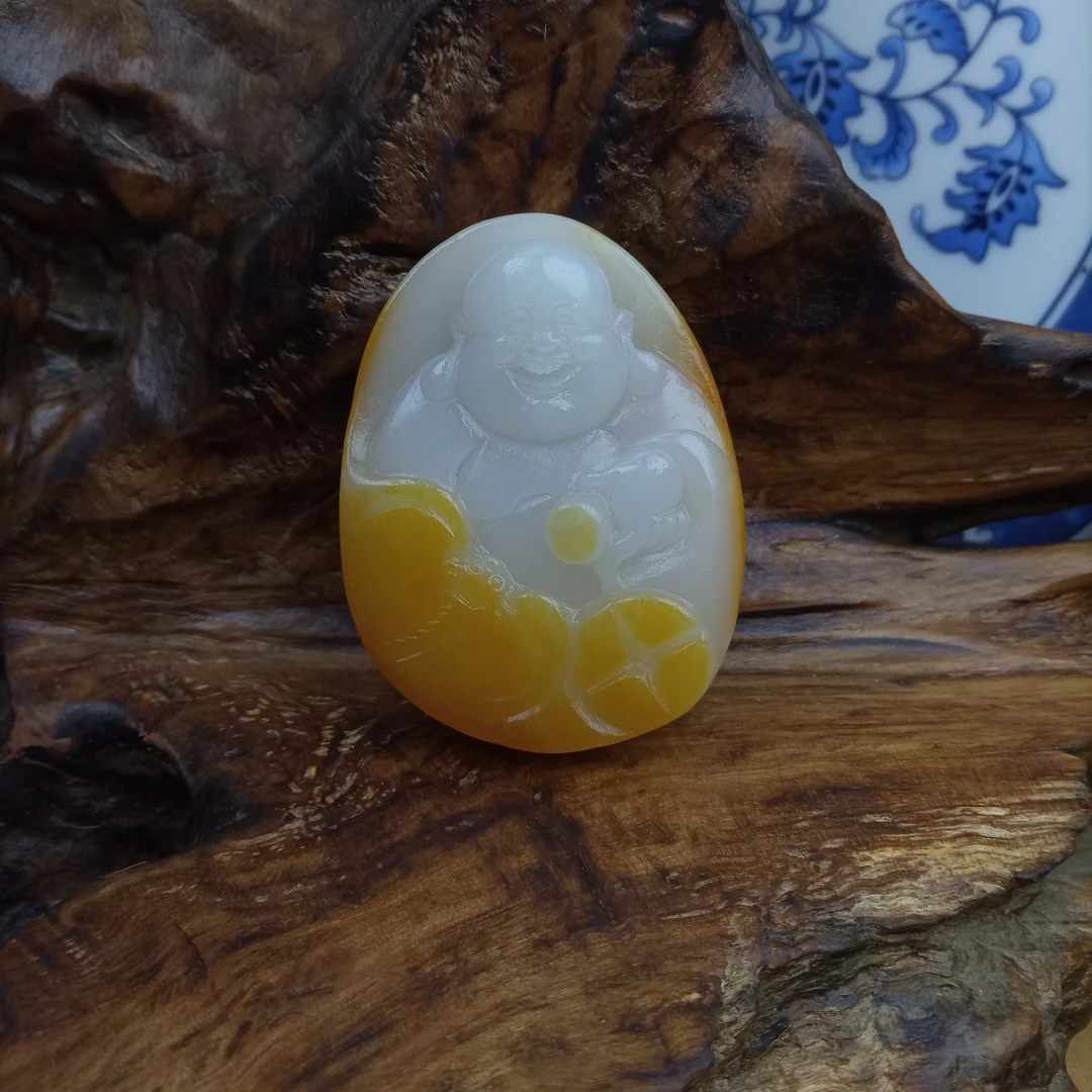 和田玉，51克，佛公挂件